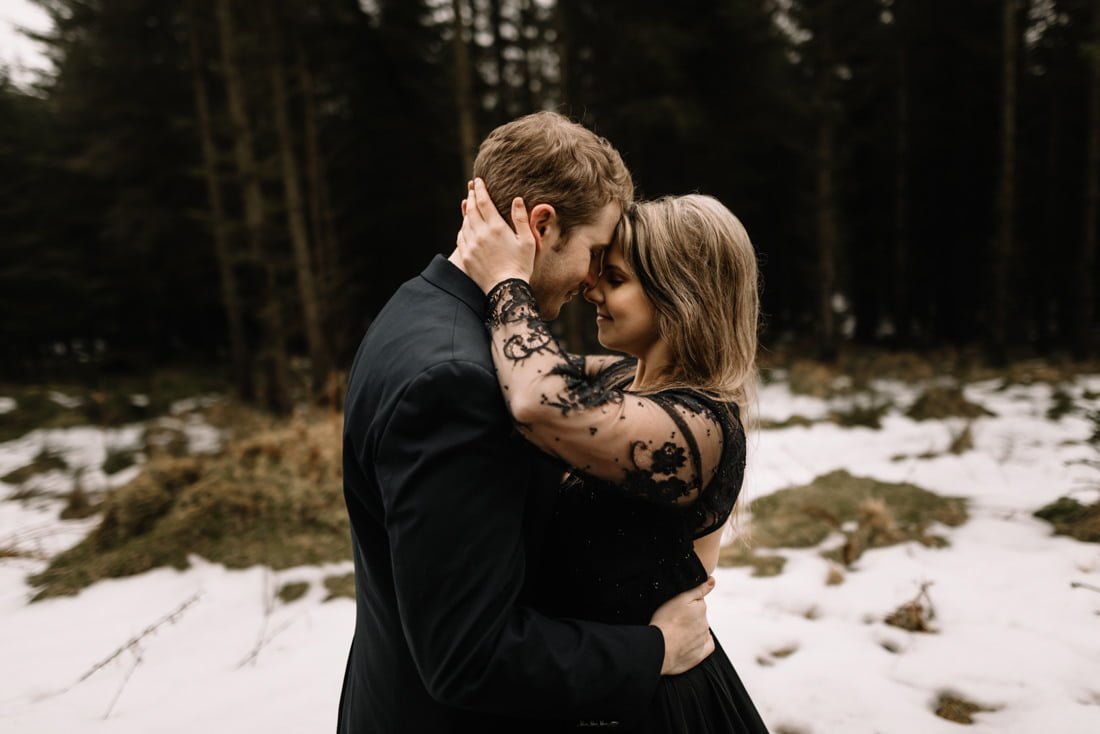 046 a snowy winter anniversary session in wicklow mountains wedding photographer dublin